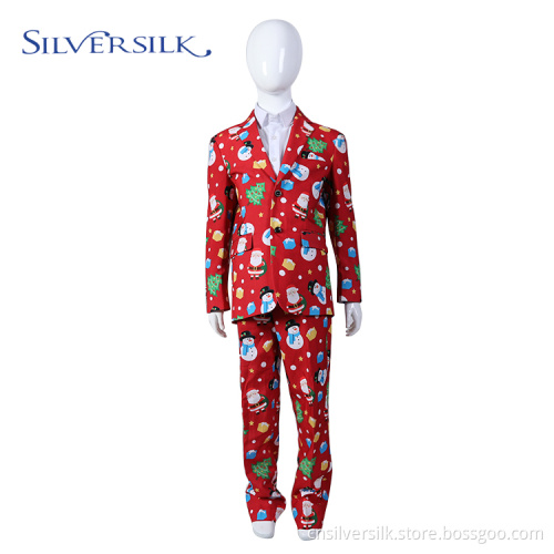 Weihnachten 2 teiliges Set Hosen Blazer Anzug Set